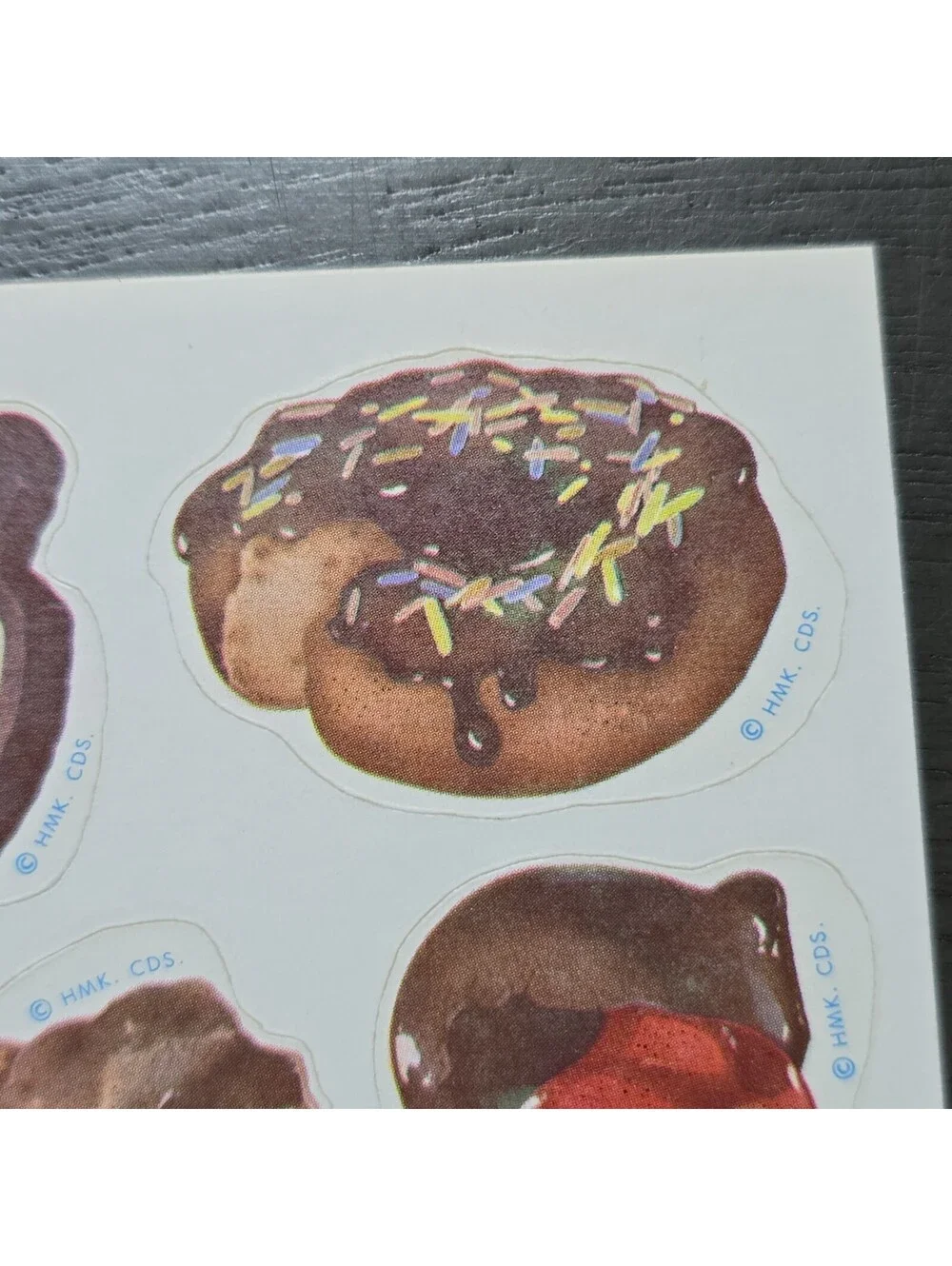 Rare 1982 Vintage  Hallmark Chocolate Matte Scratch & Sniff Sheet Stickers Food